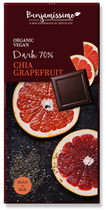 Ciocolata cu chia si grapefruit bio, 70g, Benjamissimo                                              -                                  104655