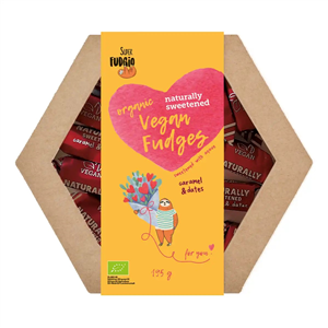 Cutie cadou cu caramele - aroma caramel si curmale bio 195g Super Fudgio                            -106278                                  