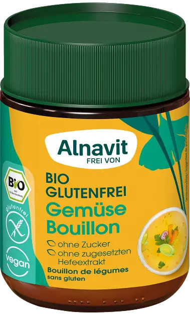 <h2><span style="font-size: 18.6667px;">Amestec de legume pentru supa fara gluten, bio, 165g&nbsp; Alnavit</span></h2><p>Gama de produse bio Alnavit din Germania este 100% fara gluten si fara lactoza, calitatea germana regasindu-se in toate produsele Alnavit.&nbsp;</p><p>Amestec de legume pentru supa, macinate, fara zahar si fara drojdie.</p><p><strong>Mod de folosire:</strong> 1 lingurita (8g) de amestec la 500ml de apa.</p><p><strong>Ingrediente:</strong> sare de mare, faina de orez integral*, ceapa* 7,3%, morcovi* 4,4%, amidon de porumb*, ulei de floarea soarelui*, praz* 0,9%, patrunjel*, praf de ceapa prajita* 0,7%, usturoi*, frunze de leustean*, turmeric*, nucsoara*, spanac pudra* 0,3%, piper*<br />*din agricultura ecologica</p><p><strong>Valori nutritionale/100ml de supa (8g de amestec):</strong><br />Energie 10kJ / 2kcal <br />Grasimi 0.5g&nbsp; din care saturate 0.1g<br />Carbohidrati 0.5g din care zaharuri 0.5g <br />Fibre 0.5g <br />Proteine 0.5g <br />Saruri 0.91g</p><p>Agricultura UE / non UE</p><p>165g</p>