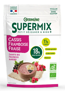 Supermix pentru mic dejun cu coacaze negre, zmeura si capsuni bio 350g Germline                     -                                  108107