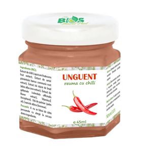Unguent Reuma cu Chilli, 100% natural, 45 ml, Bios Mineral Plant                                    -                                  106030