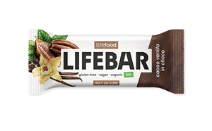 Lifebar baton cu cacao si vanilie in ciocolata raw bio 40g                                          -                                  104334