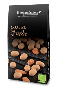 Migdale sarate invelite in ciocolata cu caramel sarat bio  60g Benjamissimo-                                  106998