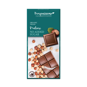 Ciocolata praline fara zahar adaugat bio, 70g, Benjamissimo                                         -                                  104662