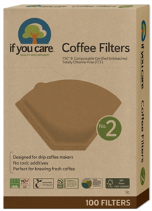 Filtre de cafea marimea 2, nealbite, fara clor, compostabile, 100buc, If You Care                   -                                  106843