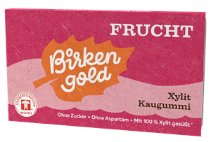 Guma de mestecat cu fructe 12 drajeuri 17g Birkengold                                               -                                  108082