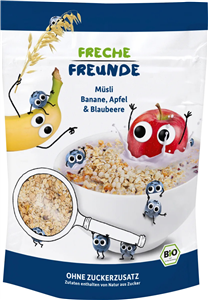 Musli cu banane, mere si afine bio 220g Erdbar-                                  105905