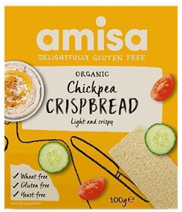 Crispbread (painici) cu naut fara gluten bio 100g Amisa                                             -                                  101962