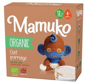 Porridge din ovaz bio, 4+ luni, 200g Mamuko                                                         -                                  105554