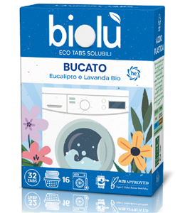 Tablete pentru masina de spalat rufe cu eucalipt si lavanda ecologice 32 bucati 76g Biolu           -                                  107852