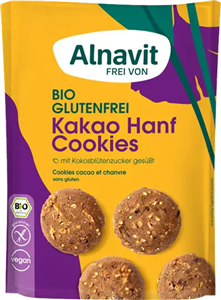 Biscuiti cu seminte de canepa si cacao fara gluten, bio, 125g Alnavit                               -                                  104810