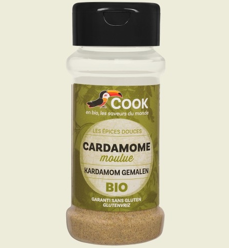 <div id="product-view-productDescription"><div><h2>Cardamom macinat bio 35g Cook</h2><p>-fara gluten-</p><p>In recipient gata de utilizat (tip solnita), doar presarati peste preparatele culinare. Dupa golire, recipientul se poate refolosi.</p><p>Cook este o marca franceza de condimente bio si esente bio premium, calitatea fiind pe primul loc in procesul de selectie a materiei prime folosite.</p><p><strong>Ingrediente:</strong> cardamom*.<br />*din agricultura ecologica</p><p><strong>Sugestie de folosire: </strong>ca si condiment in diverse preparate culinare.</p><p>Produs certificat ecologic</p><p>35g</p></div></div><p>***Produs importat si distribuit in Romania de Bio Holistic Oradea, importator si distribuitor de produse bio, raw, vegane. Va rugam sa va creati un cont pentru acces la preturi si comenzi, sau sa ne contactati pentru a va trimite oferta noastra comerciala. Va multumim! <br />Produse bio</p>
