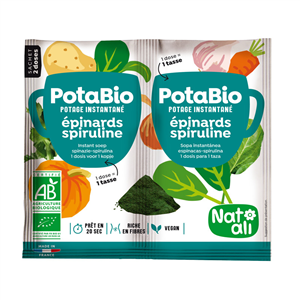 Supa instant cu spanac, spirulina si legume, bio, 2x 8.5g, Nat-ali                                  -                                  106665