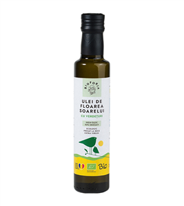Ulei de floarea soarelui presat la rece, high oleic, cu verdeturi bio 250ml Bioforia                -                                  104819