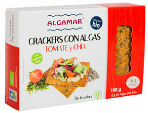 Crackers cu rosii, chia si alge marine bio 160g Algamar                                             -                                  104604