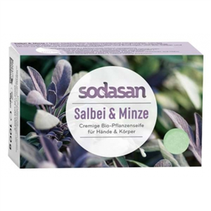 Sapun crema bio cu salvie si menta 100g Sodasan                                                     -                                  102781