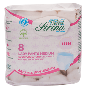 Chiloti din bumbac pentru incontinenta urinara – Medium - 5 picaturi (8buc) – VIVICOT Serena Lady   -                                  104034