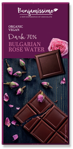 Ciocolata cu apa de trandafir bio, 70g, Benjamissimo                                                -                                  104659