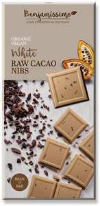 Ciocolata alba cu cacao nibs bio, 70g, Benjamissimo                                                 -                                  104670