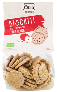 Biscuiti cu mere fara gluten bio 100g Obio                                                          -                                  105053