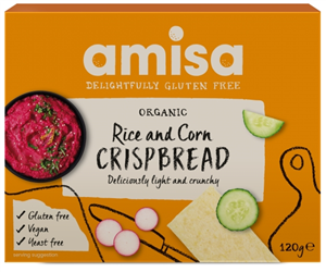 Crispbread (painici) din orez si porumb fara gluten bio 120g Amisa                                  -                                  101544