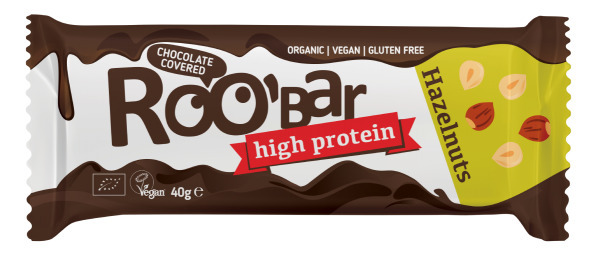 <div id="product-view-productDescription" class="row"><div class="col-xs-12 col-md-10 col-md-offset-1"><h2>Baton proteic cu alune de padure invelit in ciocolata bio 40g Roobar</h2><p>Aport sanatos si vegan, fara gluten de proteine.</p><p><strong>Ingrediente:</strong> sirop de cocos*, ciocolata* (masa de cacao*, zahar de cocos*, crema de cocos*, unt de cacao*, lecitina de floarea soarelui*), curmale*, ALUNE de padure prajite* 12%, unt de cacao*, proteina de orez* (9%), proteina de mazare* (9%), unt de ALUNE de padure*, cacao pudra*<br />*ingrediente din agricultura ecologica</p><p><strong>Valori nutritionale/100g:</strong><br />Energie: 2098 kj / 504kcal<br />Grasimi: 32g din care saturate 13<br />Carbohidrati: 32g din care zaharuri 29g<br />Fibre: 5.1g<br />Proteine: 20g<br />Sare: 0.24g</p><p>Alergeni: vezi ingrediente cu majuscule. Poate contine urme de nuci.</p><p>Produs certificat ecologic</p><p>40g</p></div></div>