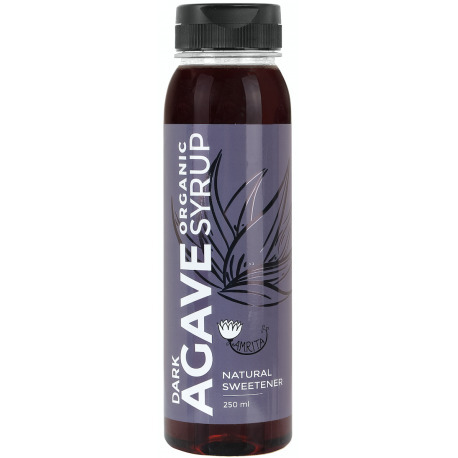 <h2>Sirop de agave dark bio 250ml Amrita</h2><p>Extras din agave mexicane, se foloseste ca indulcitor in ceai, cafea, patiserie, sosuri, etc.</p><p><strong>Ingrediente:</strong> sirop de agave*<br />*din agricultura ecologica</p><p><strong>Valori nutritionale / 100 g:</strong><br />Energie 1347kJ/317kcal<br />Grasimi 0 g din care saturate 0 g<br />Carbohidrati&nbsp; 80 g din care zaharuri&nbsp; 75 g<br />Fibre&nbsp; 3 g<br />Proteine&nbsp; 0 g<br />Sare&nbsp; 0 g</p><p>Produs certificat ecologic.&nbsp;</p><p>250ml</p>
