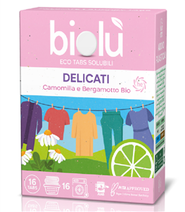 Tablete pentru masina de spalat rufe delicate cu musetel si bergamota ecologice 16 bucati 38g Biolu -                                  107853