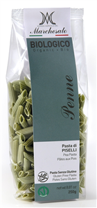 Penne din mazare verde fara gluten, bio, 250g Marchesato                                            -                                  101112