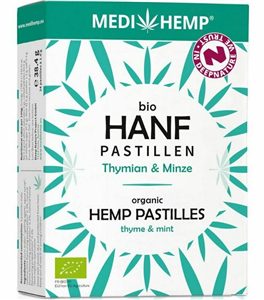 Pastile cu canepa, cimbru si menta bio 38.4g, Medihemp                                              -                                  105386