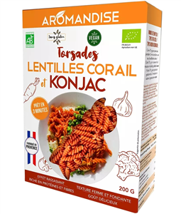 Paste fusilli din linte coral si konjac bio, 200g, Aromandise                                       -                                  106583