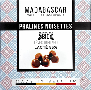 Praline belgiene artizanale cu alune de padure, Madagascar, eco 75g, Millesime                      -                                  103715