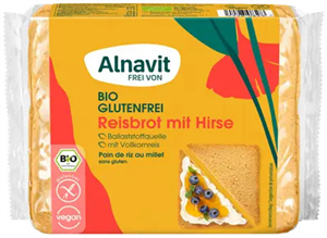 Paine cu orez si mei fara gluten, bio, 375g Alnavit                                                 -                                  104967