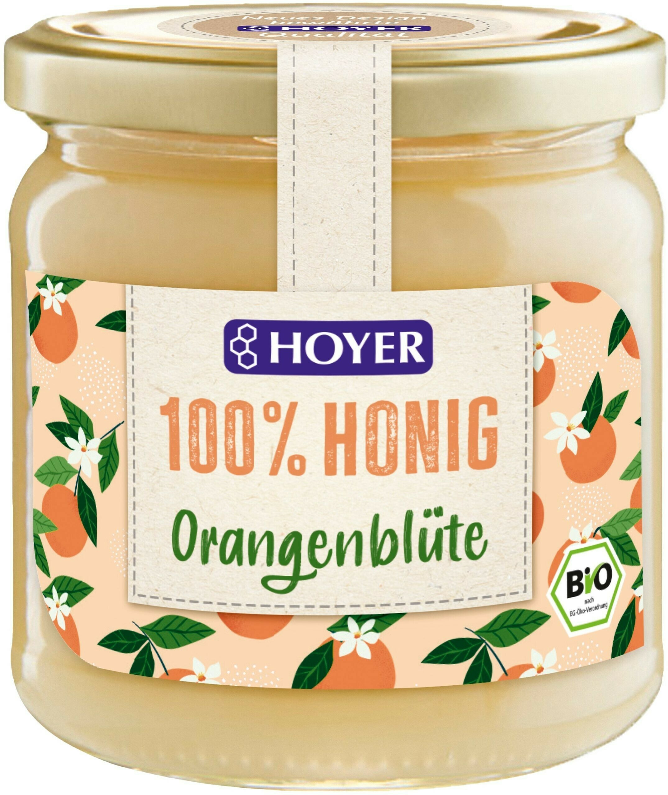 <h2>Miere din flori de portocal bio 500g Hoyer</h2><p>O miere foarte fina si parfumata, adunata cu grija de albine din portocalii din Italia.</p><p><strong>Ingrediente:</strong> 100% miere din flori de portocal*<br />din agricultura ecologica</p><p><strong>Valori nutritionale/100g:</strong><br /><span id="result_box" lang="ro">Energie 1283 kJ / 302 kcal<br /></span>Grasimi &lt;0,1 g din care acizi gra?i satura?i &lt;0,1 g<br />Carbohidra?i 75.1 g din care zaharuri 71 g<br />Proteine 0.4 g<br />Saruri &lt;1,0 g</p><p>Produs certificat ecologic</p><p>500g borcan de sticla</p>