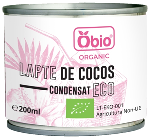 Bautura de cocos condensata bio 200ml Obio                                                          -                                  104749