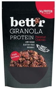 Granola proteica cu alune si cacao fara gluten bio 300g Bettr                                       -                                  104384