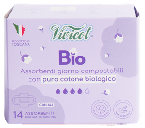 Absorbante de zi din bumbac compostabil ecologic 4 picaturi 14buc Vivicot-                                  103855