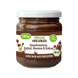 Crema tartinabila cu alune de padure, curmale, banane si cacao, bio, 180g, Erdbar                   -                                  105086