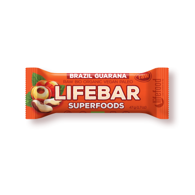              <h1>Lifebar Plus baton cu nuci braziliene si guarana raw bio 47g</h1> <p>Ingrediente: curmale, NUCI braziliene (21%), MIGDALE, cocos, guarana (4%), vanilie pudra.</p> <p>Toate ingredientele sunt bio si procesate la temperaturi de pana la 42 de grade.</p> <p>Un produs 100%:<br />-vegan<br />-fara gluten<br />-fara zahar<br />-certificat bio<br />-raw<br />-fara lactoza</p> <p>Disponibil la bucata sau in display (15 bucati/display).</p> <p>&nbsp</p>         