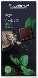 Ciocolata cu menta si maca bio, 70g, Benjamissimo                                                   -                                  104660