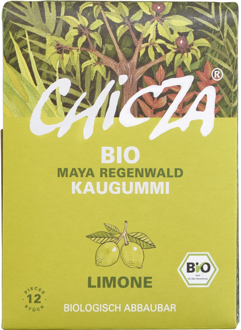<h2>Guma de mestecat cu lamaie bio 30g Chicza</h2><p>-o cutie contine 12 lamele de guma bio-</p><p>CHICZA este prima guma de mestecat <strong>organica</strong>, <strong>100% naturala si biodegradabila</strong> din lume, fabricata din chicle.<br /><br />Chicle este materia prima originala pentru guma de mestecat, un latex natural din arborele Chicozapote, care este obtinut in conditii echitabile de catre cooperativele de producatori din padurile tropicale mexicane din peninsula Yucatan.<br /><br /><strong>CHICZA - de ce este diferita de alte gume de mestecat?</strong><br /><br />-100% naturala cu materii prime din agricultura 100% ecologica si colectare salbatica;<br />-Biodegradabila: protejeaza mediul! Nu se lipeste si nu polueaza;<br />-Comercializat in mod direct si echitabil: peste 2.000 de mici cultivatori de Chicle, organizati in 52 de cooperative, si-au creat propriul produs impreuna cu CHICZA, care plateste in mod echitabil munca grea si asigura traiul familiilor acestora;<br />-Protejeaza ultima padure tropicala din Mexic: Chicle-ul poate fi obtinut numai dintr-o padure tropicala intacta. In plus, Consorcio Chiclero impadureste cel putin 1.000 - 1.500 de hectare de padure tropicala in fiecare an;<br />-Potrivita pentru o dieta vegetariana si vegana, fara lactoza si fara gluten;<br />-Sanatoasa, pur vegetala, fara ingrediente chimice sau ingrediente rafinate!<br />-Indulcita natural <br />-100% organica si biodegradabila;<br />-100% gustoasa si naturala;<br />-100% buna pentru oameni si pentru padurea tropicala<br />-0% produse petrochimice<br />-0% aspartam si sorbitol</p><p><strong>Ingrediente:</strong> sirop de zahar din trestie*, guma de chicle*, glucoza*, sirop de agave*, aroma de lamaie*.<br />*din agricultura ecologica</p><p><strong>Valori nutritionale/100g:</strong><br />Energie: 1063 kj / 254 kcal<br />Grasimi: 0g din care saturate 0g<br />Carbohidrati: 62.28g din care zaharuri 62.28g<br />Proteine: 6.23g<br />Saruri: 0g</p><p>Fabricata in Mexic<br />30g (12 lamele)</p>