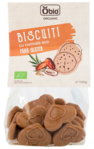 Biscuiti cu curmale fara gluten bio 100g Obio                                                       -                                  105052