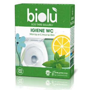 Tablete pentru toaleta cu menta si lamaie ecologice 20 bucati 47.5g Biolu                           -                                  107488