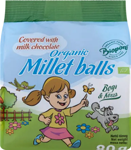 Bilute din mei expandat invelite in ciocolata, fara gluten, bio 80g Biopont                         -                                  105582