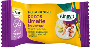 Biluta proteica cu lime si cocos fara gluten, bio, 24g Alnavit                                      -                                  104985