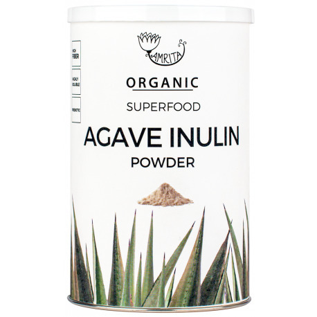 <h2>Inulina din agave pudra bio 200g Amrita</h2><p>Inulina din agave se extrage din planta de agave albastra din culturi ecologice. Este un prebiotic natural bogat in fibre. Se recomanda consumul a 5 g pe zi. Se poate amesteca in apa, ceai, cafea, in cereale la micul dejun, in porridge. Consumata in cantitati mai mari este posibil sa produca scaun moale/diaree la unele persoane.</p><p><strong>Ingrediente:</strong> inulina din agave*<br />*din agricultura ecologica</p><p><strong>Valori nutritionale/100g:</strong><br />Energie: 822kj/ 204 Kcal<br />Grasimi: 0 g<br />&nbsp; &nbsp; &nbsp; &nbsp; &nbsp;din care saturate 0g<br />Carbohidrati: 6g din care zaharuri 6g<br />Fibre: 90g<br />Proteine: 0g<br />Saruri: 0.33g</p><p>Produs certtificat ecologic</p><p>200g</p>