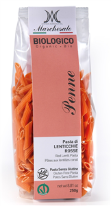 Penne din linte rosie bio fara gluten 250g Marchesato                                               -                                  101110