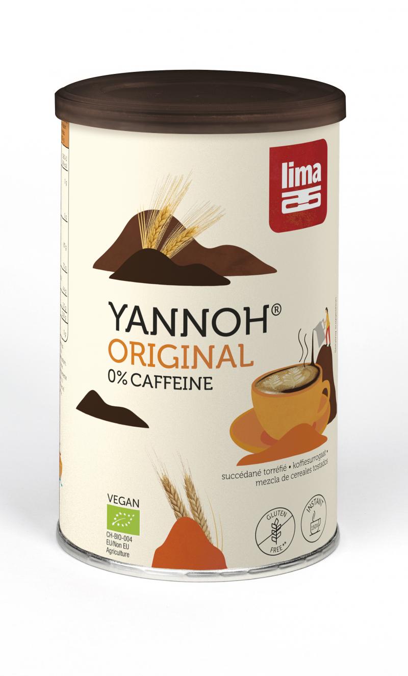              <h1>Cafea din cereale Yannoh&reg Instant 50g</h1> <p>Inlocuieste cafeaua cu acest substitut fara cofeina, dupa o reteta  originala patentata. Se adauga apa fierbinte sau lapte si bautura este gata preparata. In procesul de productie, glutenul este filtrat deoarece nu este solubil in apa. Astfel aceasta bautura poate fi consumata si de catre persoanele sensibile la mai mult de 20ppm gluten. (produsul are mai putin de 20ppm gluten).</p> <p><strong>Ingrediente: </strong>cicoare*, secara*, orz*, ghinda*<br />*din agricultura ecologica</p> <p>Fabricat in Belgia</p> <p>Produs certificat ecologic</p> <p>50g</p>         