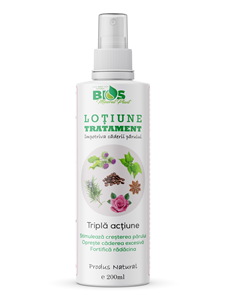 Lotiune tratament impotriva caderii parului tripla actiune, 200ml, Bios Mineral Plant               -                                  103492