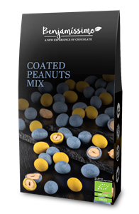 Arahide invelite in mix de ciocolata cu turmeric si spirulina bio  60g Benjamissimo-                                  106999